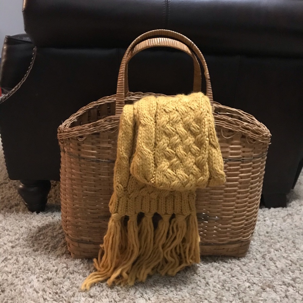 Vintage Boho Wicker Basket Bag